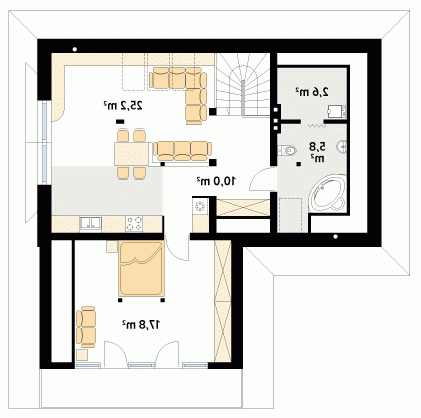 Rzut projektu Rybitwa - wersja lustrzana