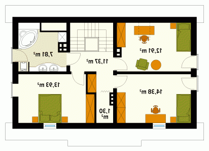 Rzut projektu Magnolia 3 - wersja lustrzana