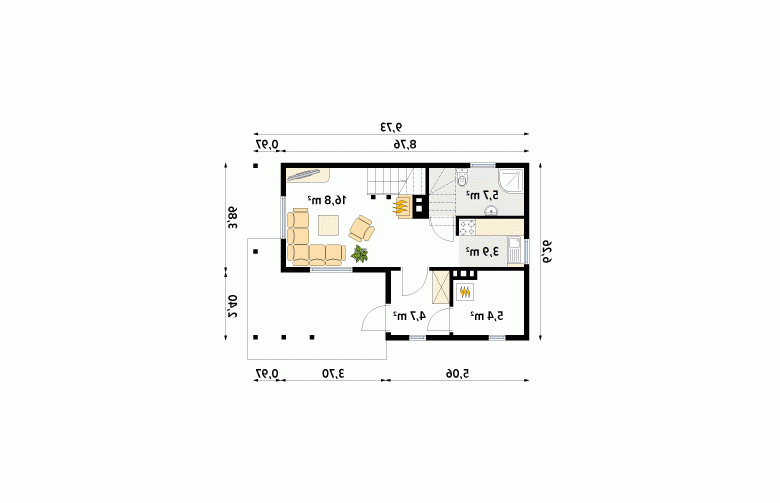 Projekt domu z bala Biedronka 2 dr-S - 