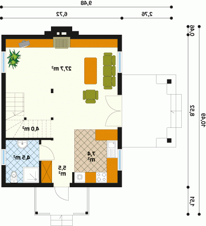 Rzut projektu Ami bal - wersja lustrzana