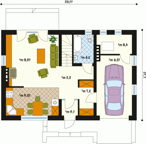 Rzut projektu Vigo - wersja lustrzana