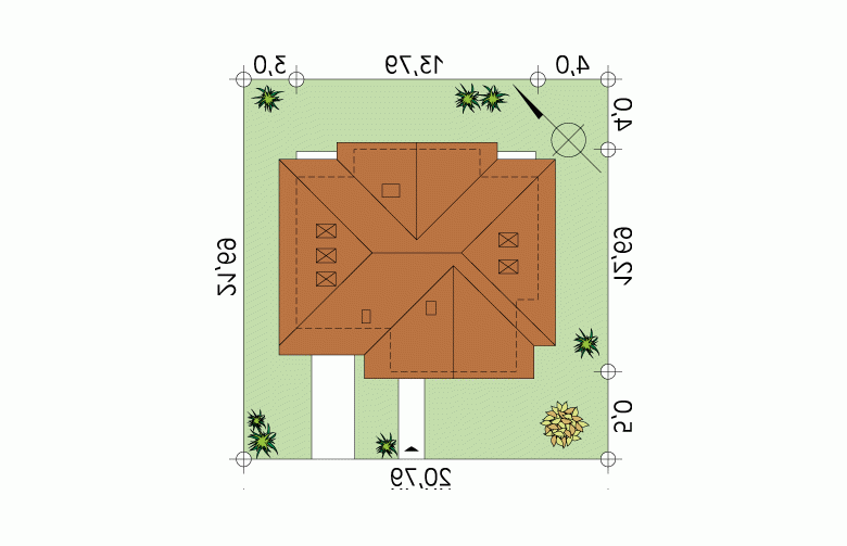 Projekt domu wielorodzinnego Wiking - Usytuowanie - wersja lustrzana