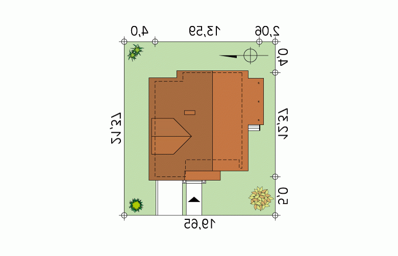 Projekt domu wielorodzinnego Twist - Usytuowanie - wersja lustrzana