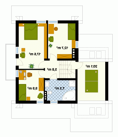 Rzut projektu Uwertura - wersja lustrzana