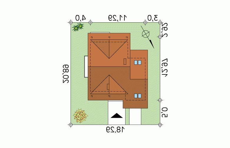 Projekt domu wielorodzinnego Uwertura - Usytuowanie - wersja lustrzana