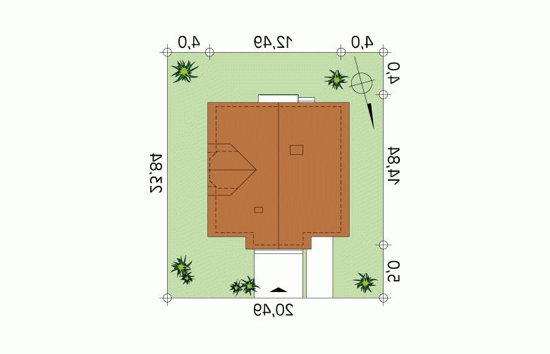 Projekt domu wielorodzinnego Tempo - Usytuowanie - wersja lustrzana