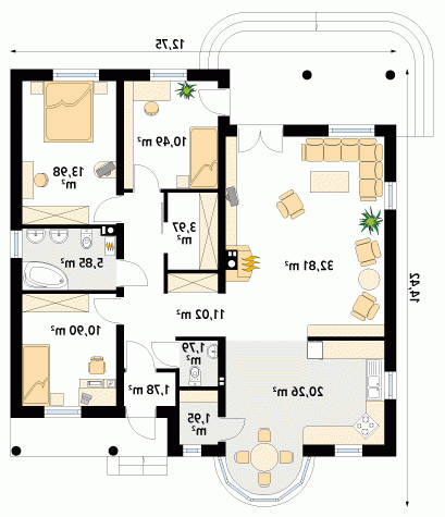 Rzut projektu Zośka - wersja lustrzana