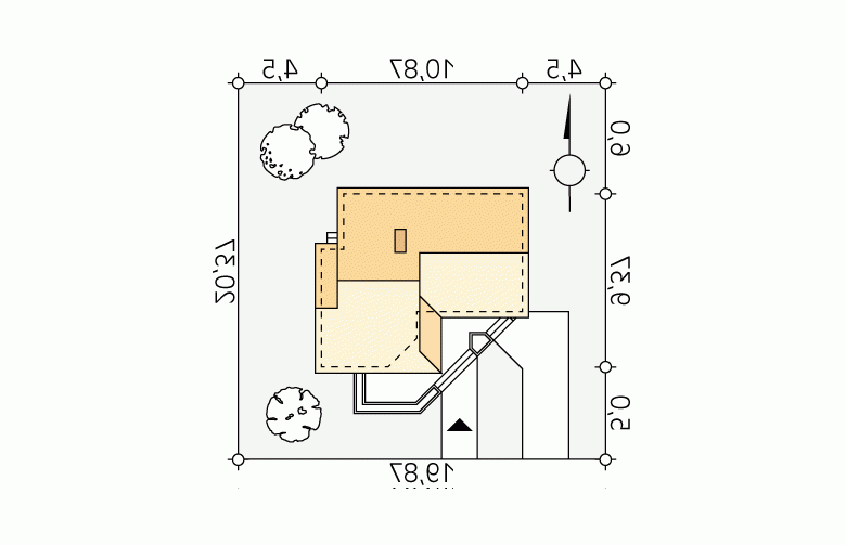 Projekt domu z bala Szyper dr-S - Usytuowanie - wersja lustrzana