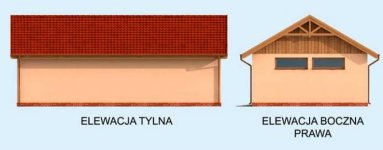 Elewacja projektu G261 garaż trzystanowiskowy - 2