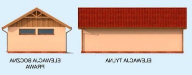 Elewacja projektu G261 garaż trzystanowiskowy - 2 - wersja lustrzana