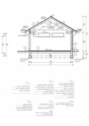 Przekrój projektu G261 garaż trzystanowiskowy w wersji lustrzanej