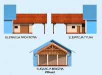 Elewacja projektu GP10 garaż dostawiany jednostanowiskowy z pomieszczeniem gospodarczym i wiatą - 1