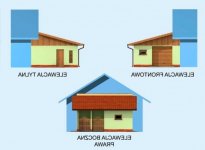 Elewacja projektu GP11 garaż dostawiany jednostanowiskowy - 1 - wersja lustrzana