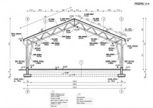 Przekrój projektu G263 Wiata garażowa