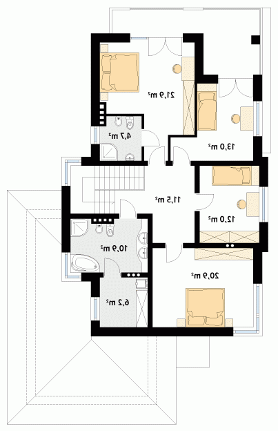 Rzut projektu Aplauz 2 - wersja lustrzana