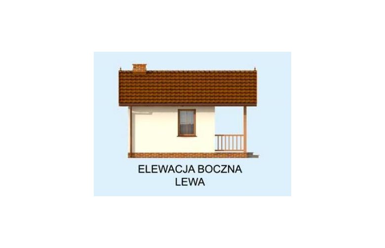 Projekt domu letniskowego AMADORA dom letniskowy na zgłoszenie do 35m2 - elewacja 2