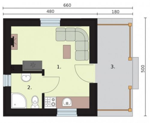 RZUT PRZYZIEMIA AMADORA dom letniskowy na zgłoszenie do 35m2