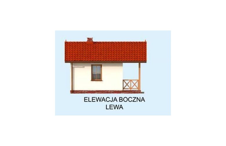 Projekt domu letniskowego DELHI dom letniskowy na zgłoszenie do 35m2 - elewacja 2