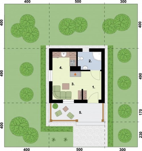 RZUT PRZYZIEMIA DELHI dom letniskowy na zgłoszenie do 35m2