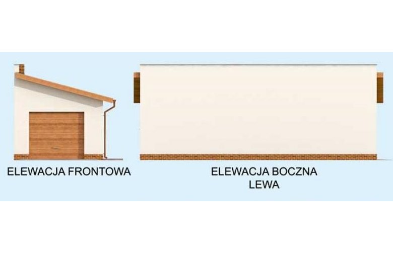 Projekt garażu G1m bis 2 garaż jednostanowiskowy - elewacja 1