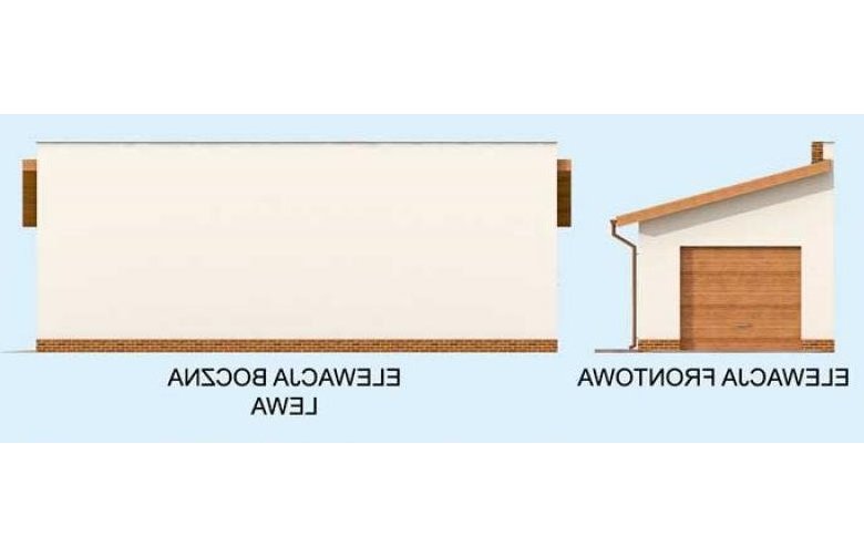 Projekt garażu G1m bis 2 garaż jednostanowiskowy - elewacja 1