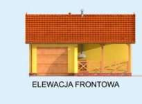 Elewacja projektu G264 garaż jednostanowiskowy z pomieszczeniem gospodarczym i werandą - 1