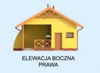 Elewacja projektu G264 garaż jednostanowiskowy z pomieszczeniem gospodarczym i werandą - 4