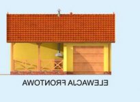 Elewacja projektu G264 garaż jednostanowiskowy z pomieszczeniem gospodarczym i werandą - 1 - wersja lustrzana