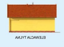 Elewacja projektu G264 garaż jednostanowiskowy z pomieszczeniem gospodarczym i werandą - 3 - wersja lustrzana