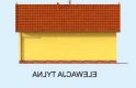 Projekt garażu G264 garaż jednostanowiskowy z pomieszczeniem gospodarczym i werandą - elewacja 3