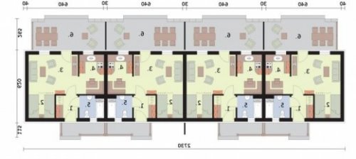 RZUT PRZYZIEMIA Riobamba 2 dom letniskowy (zabudowa szeregowa) - wersja lustrzana