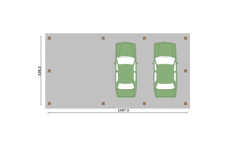 Projekt garażu G265 wiata garażowa - rzut przyziemia