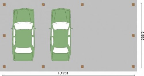 RZUT PRZYZIEMIA G265 wiata garażowa - wersja lustrzana