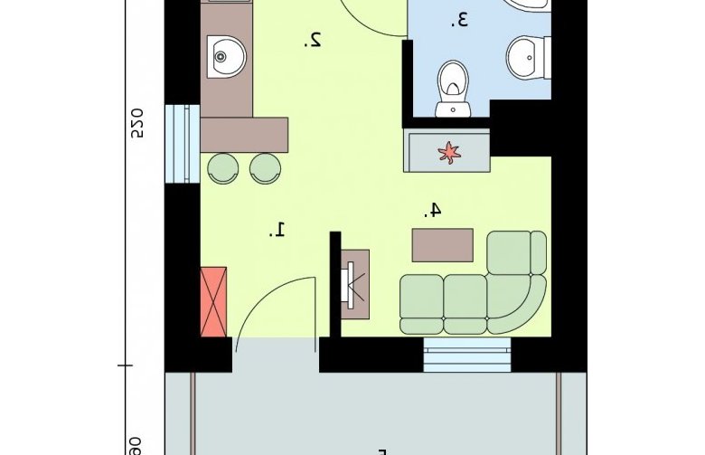 Projekt domu letniskowego BOSTON dom letniskowy - rzut przyziemia