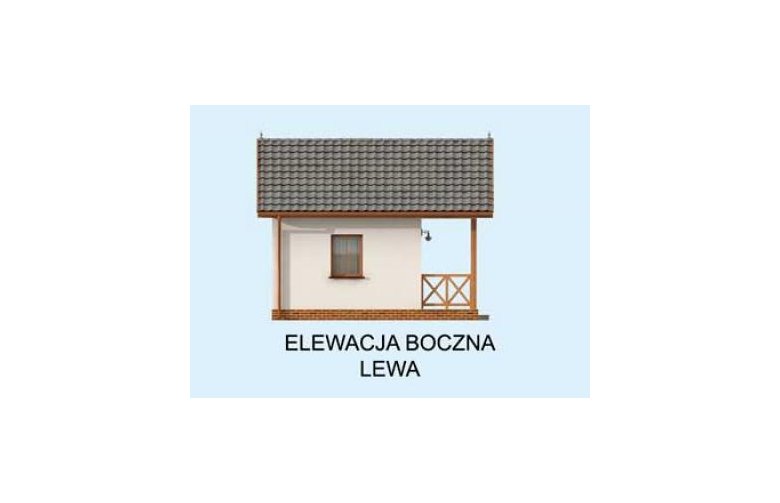 Projekt domu letniskowego HAGA dom letniskowy na zgłoszenie do 35m2 - elewacja 2