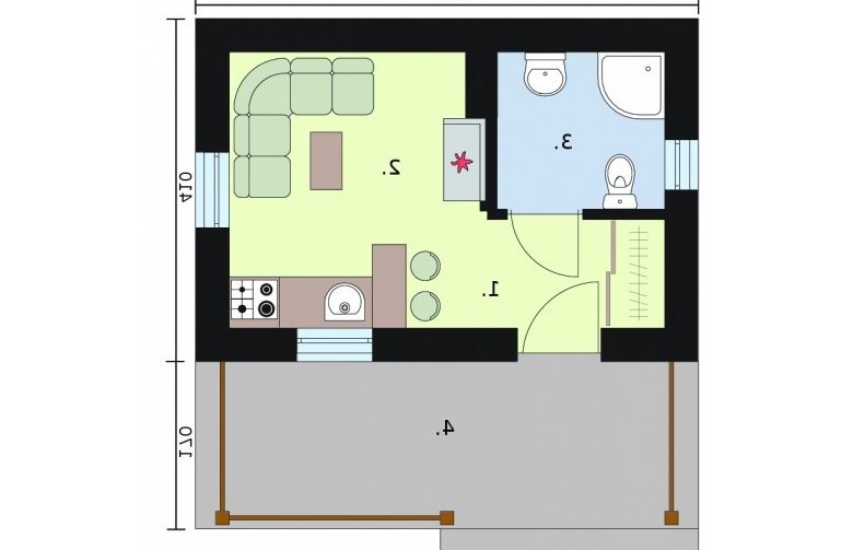 Projekt domu letniskowego KAIR dom letniskowy - rzut przyziemia