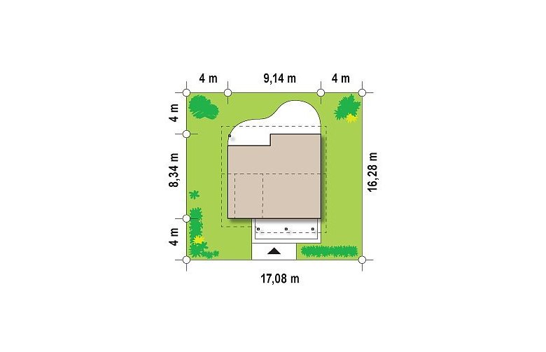 Projekt domu z poddaszem Z146 - Usytuowanie