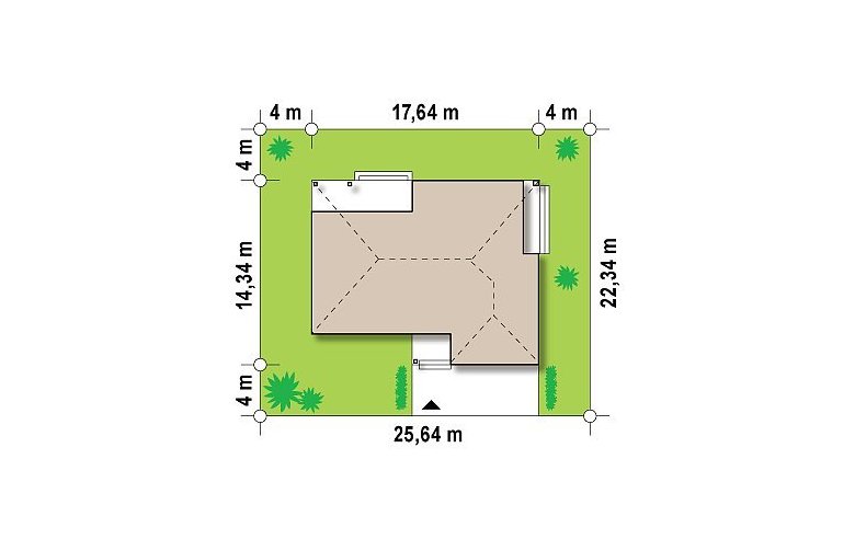 Projekt domu parterowego Z152 - Usytuowanie