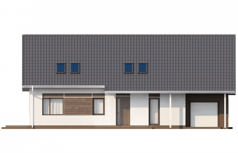 Projekt domu z poddaszem Z160 - elewacja 1