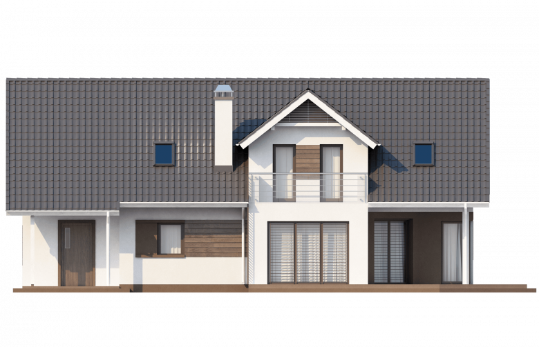 Projekt domu z poddaszem Z160 - elewacja 2
