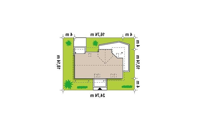 Projekt domu z poddaszem Z160 - Usytuowanie - wersja lustrzana