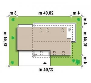 Usytuowanie budynku Z161 w wersji lustrzanej