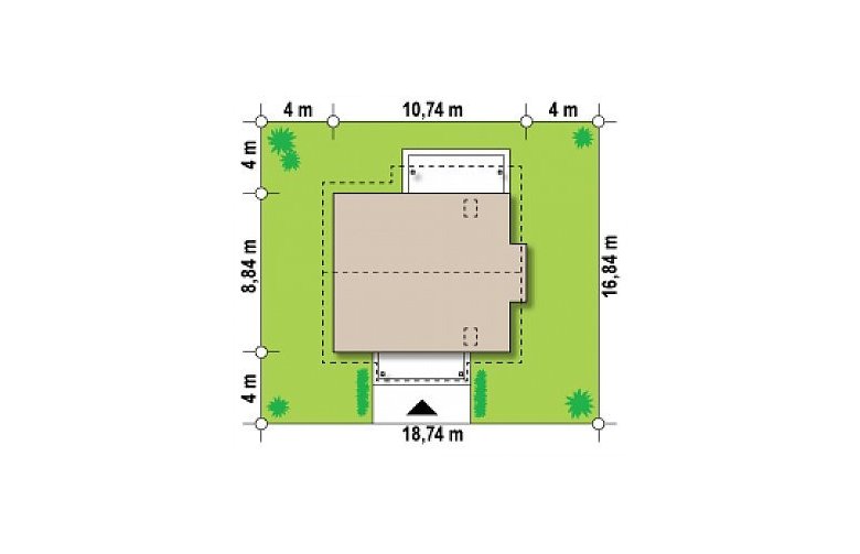 Projekt domu z poddaszem Z162 - Usytuowanie