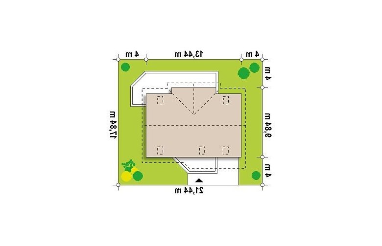 Projekt domu z poddaszem Z170 - Usytuowanie - wersja lustrzana