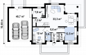 Projekt domu z poddaszem Z171 - rzut parteru
