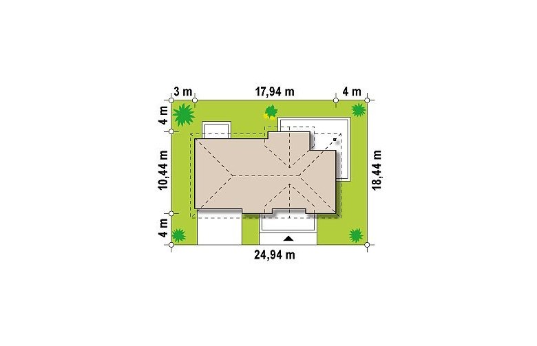 Projekt domu z poddaszem Z171 - Usytuowanie