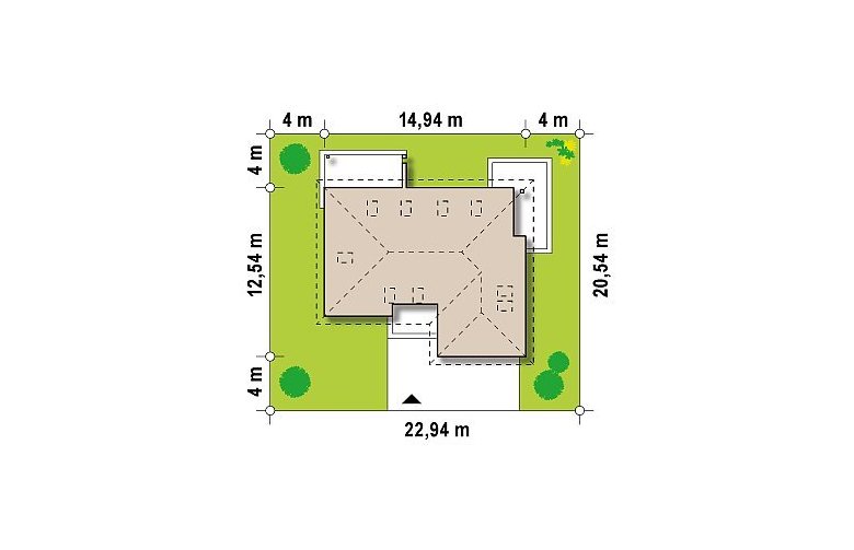 Projekt domu z poddaszem Z173 - Usytuowanie