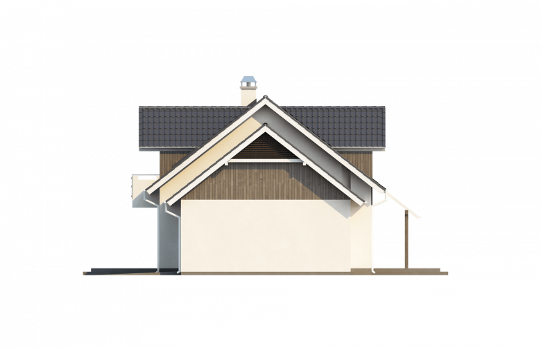 Projekt domu z poddaszem Z175 - elewacja 4