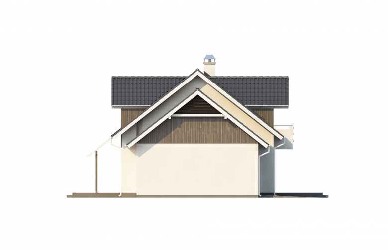 Projekt domu z poddaszem Z175 - elewacja 4