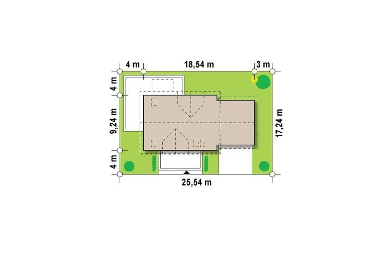 Projekt domu z poddaszem Z175 - Usytuowanie